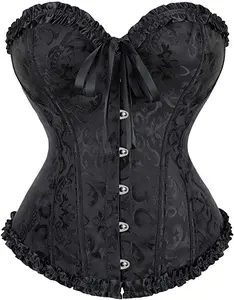 Corset Top Bustier for Women Renissance Flower Lingerie Sexy Lace up Burlesque Vintage Halloween Floral Victorian Plus Size Fairy Elegant Womenswear Cosplay Costume Outfits Black Blue Green White Pink Purple  Red Golden Fashion