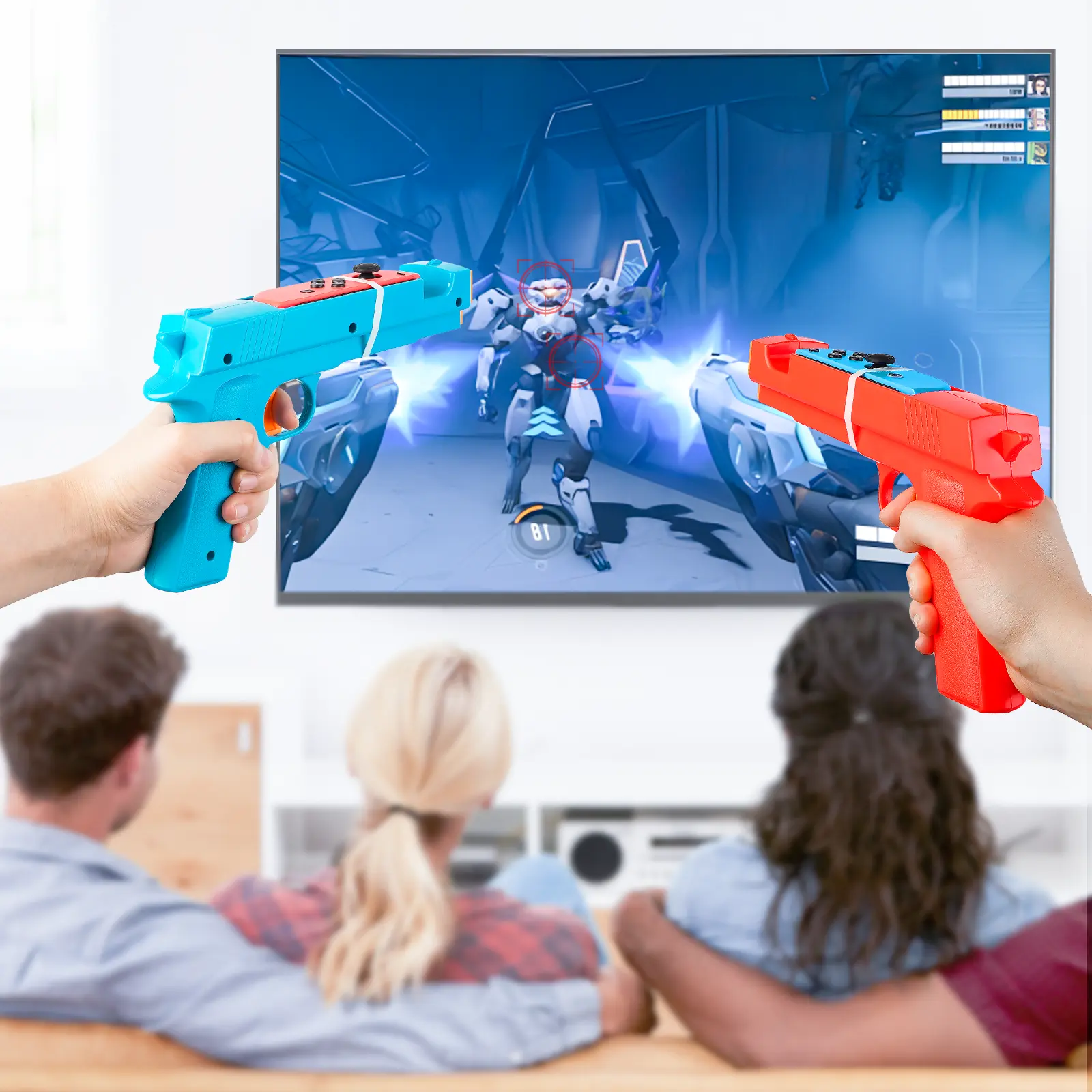 Game Gun Controller Compatible with Switch/Switch OLED Joy-Con, Shooting Game Gun Controller for Switch, Accessories for Nintendo Switch