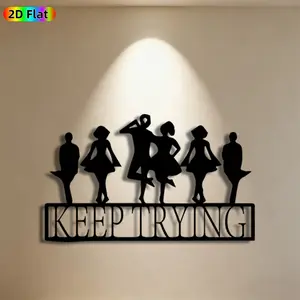 1pc Dancing Silhouette Metal Wall Art,Dynamic Dancing Silhouette Statue Mural, Ideal Gift for New Year, Christmas, Dance Decor Enthusiasts,  Metal Wall Decor Wall Sculptures, Perfect for Living Room Wall & Patio Fence Wall, Vibrant Year-Round Decor