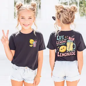 Girls Christian Front & Back Lemonade Graphic T-Shirt - 'Life Gave Me Some Lemons...' Tee