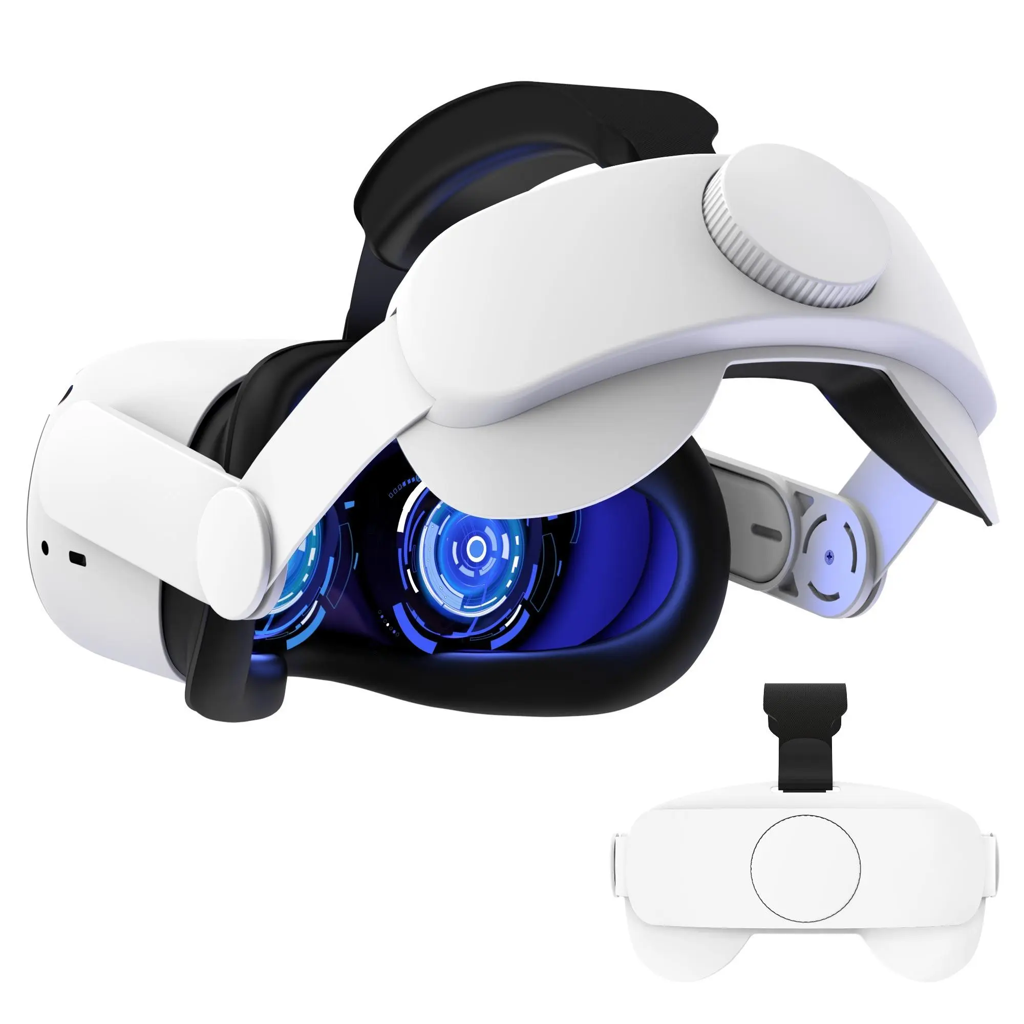 Compatible with Oculus Quest 2 and Meta Quest 2 accessories, VR Devices Accessory, the adjustable elite headband replacement VR Head Strap enhances comfort support and VR gaming immersion (exclusive to the comfort headband)