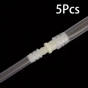 5pcs Plastic Hose Barb Reducer Fitting Barbed Reducing Union Adapter Splicer Mender Joint Fitting Water Pipe Repair Connector Coupling