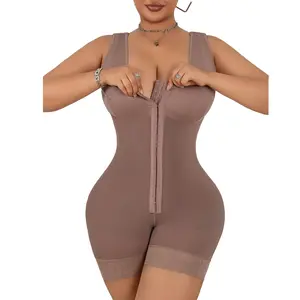 Women‘s Fajas Colombianas Shapewear Full Body Shaper Butt Lifter with Zipper Crotch Tummy Control Comfort Womenswear Sexy Basic Compression Black Vneck Everyday Style Fit Colombian fajacolombiana