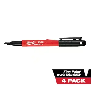 INKZALL Black Fine Point Jobsite Permanent Marker (4-Pack)