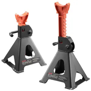 VEVOR Jack Stands, Summervibes,Summervibes, 3 Ton (6,600 lbs) Capacity, 10.8-16.3 in Adjustable Height, Heavy Duty Steel Jack Auto Stands with Locking, for Lifting SUV, Pickup, Car and UTV/ATV, 1 Pair, Black and Orange