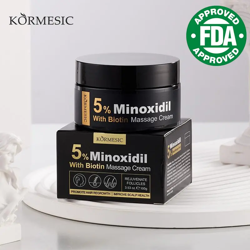 KORMESIC 5% Minoxidil Hair Growth Cream, Fast-Acting Hair Loss Treatment, Follicle Stimulator, Shedding Reducer, Clinically Proven Haircare for Men & Women, Loss Reduction