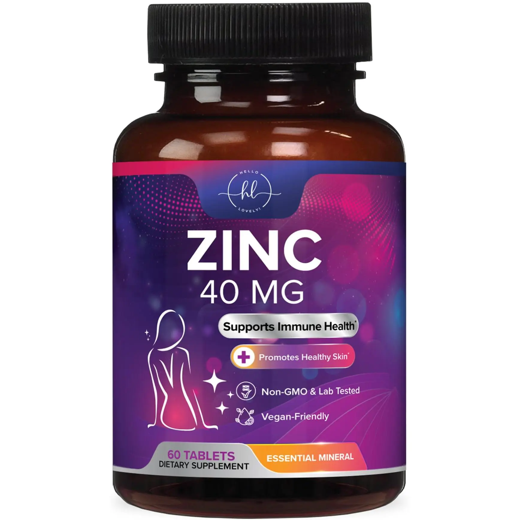 Zinc Supplements for Women and Men - 40mg Supplement for Immune Support, Skin Health Support, & Antioxidant Supplement for Adults, High Potency Zinc Gluconate 40 mg, Non-GMO - Tablets Healthcare Vitamin