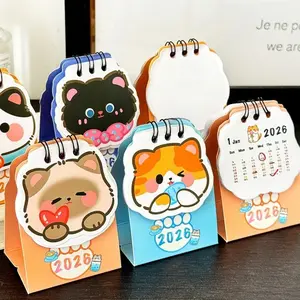 2026 Cute Cute Pet Kitten Desk Calendar Spiral Bound Planner Creative Mini Desktop Decoration Daily Necessities Suitable for Gifts To Friends