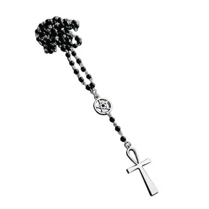 Y2K Cross Star Pendant Necklace Women Fashion Egirl Punk Clavicle Chain