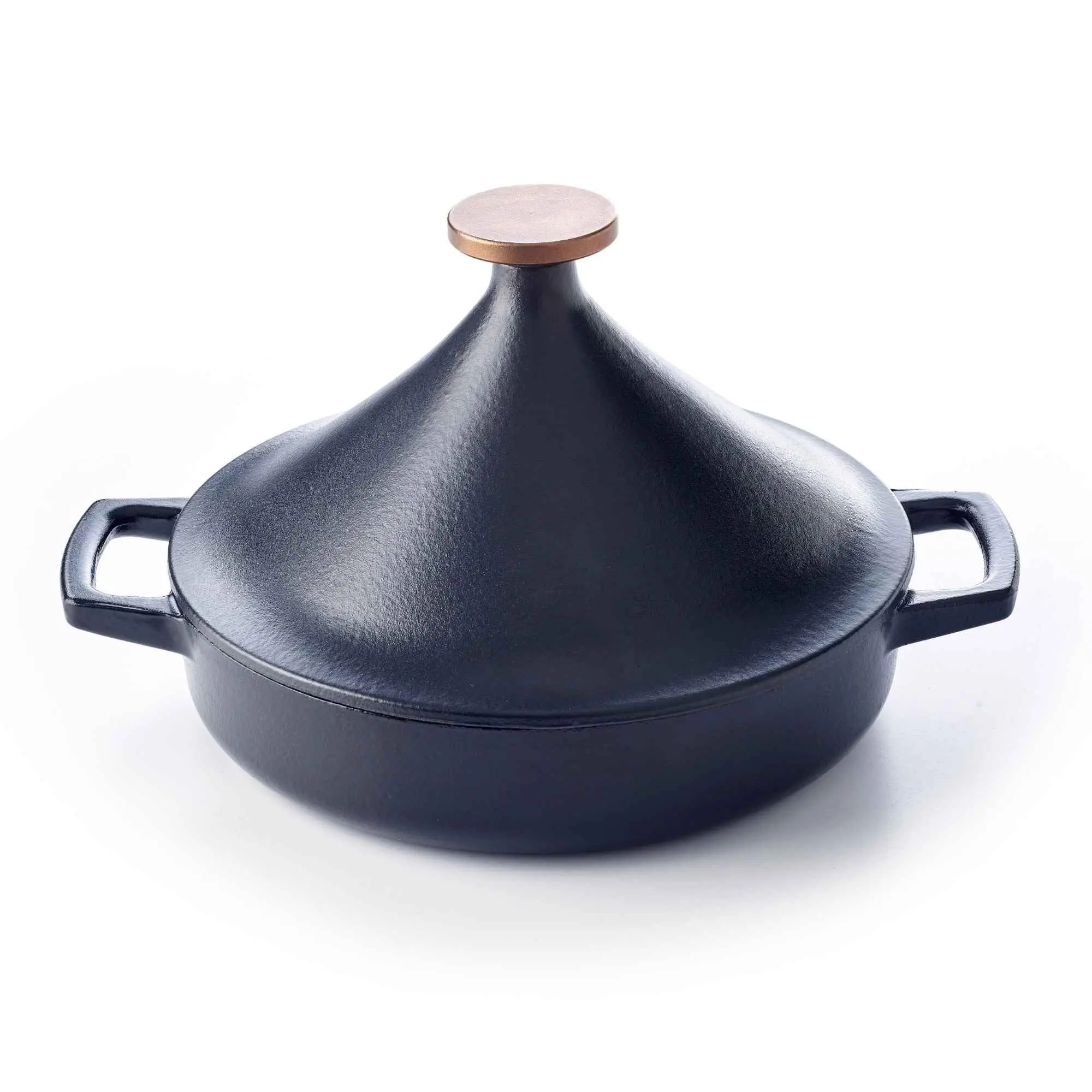 Alva Nori 3-Qt Enameled Cast Iron Moroccan Tagine Pot - Bronze, Thermal, Induction-Compatible Base, Conical Lid, Oil-Ready Slow Cooking Kitchen Cookware, Simmering