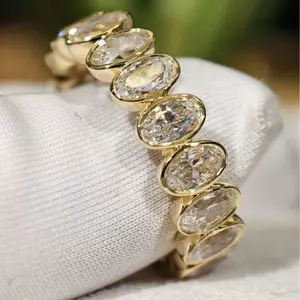 Gold Tone Oval Stackable Ring - Premium Quality, Durable Trendy Jewellery Accessory, Ideal for Wedding Bands (Style-Focused Stackable Rings)