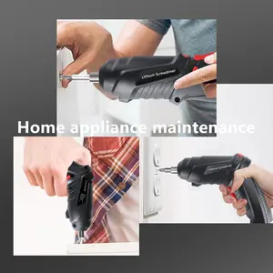 3.6V black 2pcs/14pcs/26pcs/47pcs electric screwdriver tool set, rechargeable battery cordless screwdriver power supply impact cordless electric screwdriver, suitable for home maintenance and DIY projects, USB Rechargeable Screwdriver