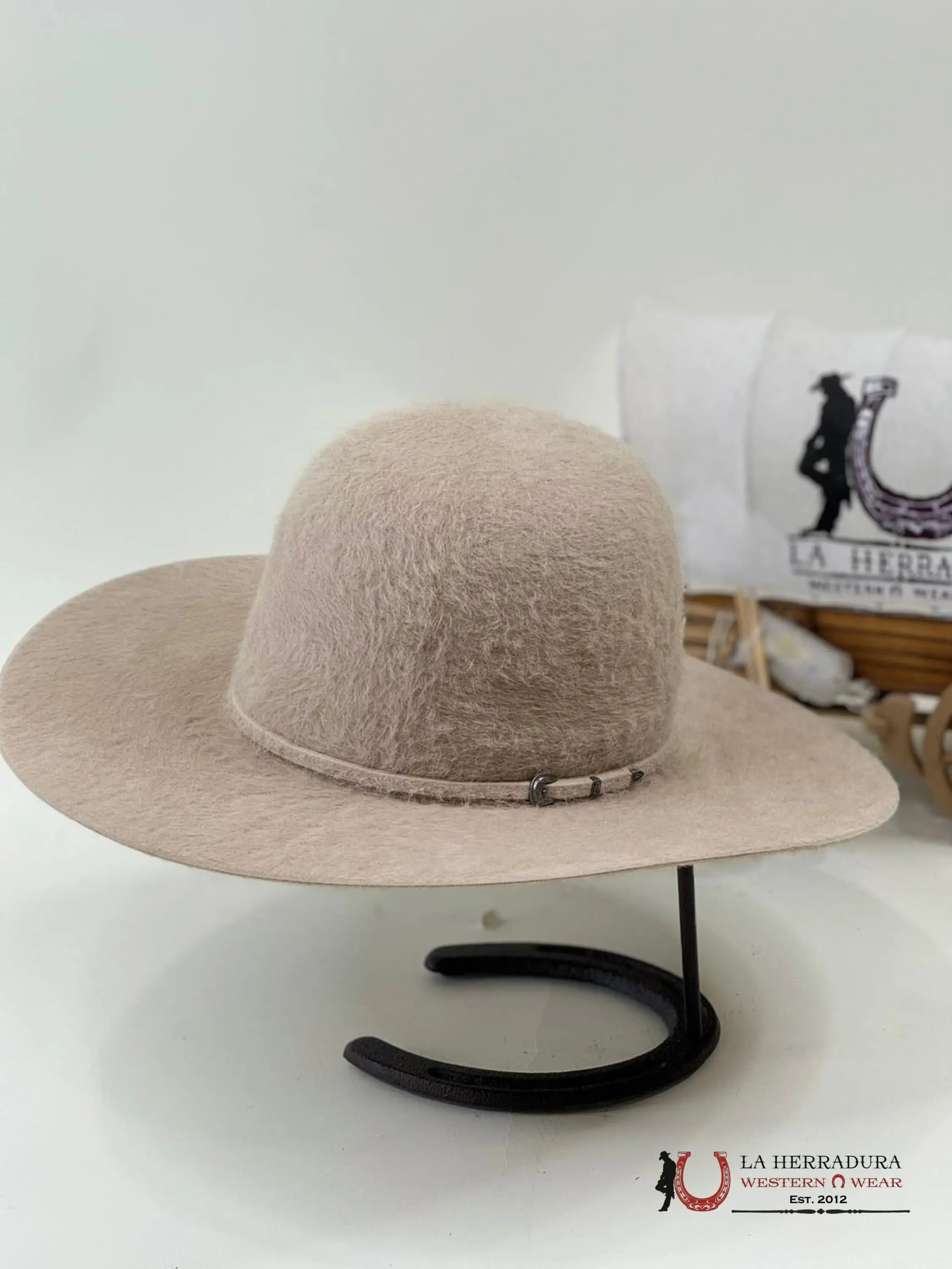 Rodeo King Cowboy Style Western Hat - 10x Grizzly, Silverbelly, Open Crown (5" Crown, 4.25" Brim), Silver Buckles, Original Box, Cowboy Style Hat, Western Hats