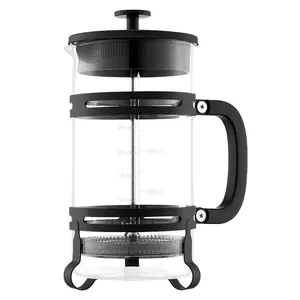 French Press Coffee Maker, 34 Ounce 1 Liter Borosilicate Glass Coffee Press Tea Maker with Stainless Steel Filter, Large Glass French Presses Cold Brew for Camping Travel Home Kitchen, Silver