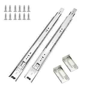 COLLINETS Heavy-Duty Cold Rolled Steel Ball Bearing Slides, 22 in Side-Mount (full ext.), Overtravel-Enabled Full Extension, Smooth & Silent Operation, 100 Lbs Capacity