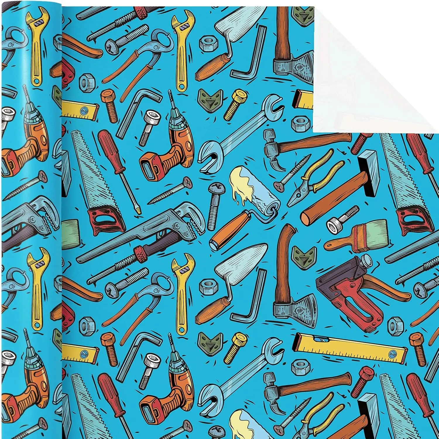 Wrench Wrapping Paper - Tools Gift Wrap Perfect for Men Dad Husband Boys, Construction Workers, Laborer | Gift Wrapping Paper