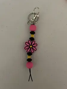 Pink Daisy Keyring