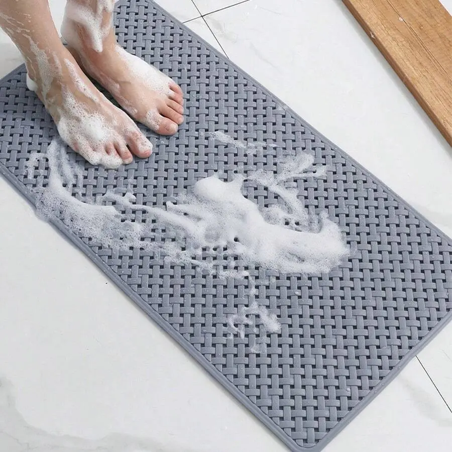 Soft Shower Anti-slip Rug, Drain Hole Design Bathtub Floor Mat, Machine Washable Wear-resistant Bath Mat, Multifunctional Floor Mat for Bathroom Kitchen Laundry Room