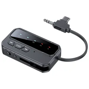 Bluetooth Audio Adapter 3in 1 line, 3.5mm Aux Audio Input and Output, Type C Charging, Type C Audio Data Reading, Handsfree Car Kit Transmitter and Receiver Adapter Wireless Audio Receiver for Home Speaker Lossless MP3 Music Player, Car Audio