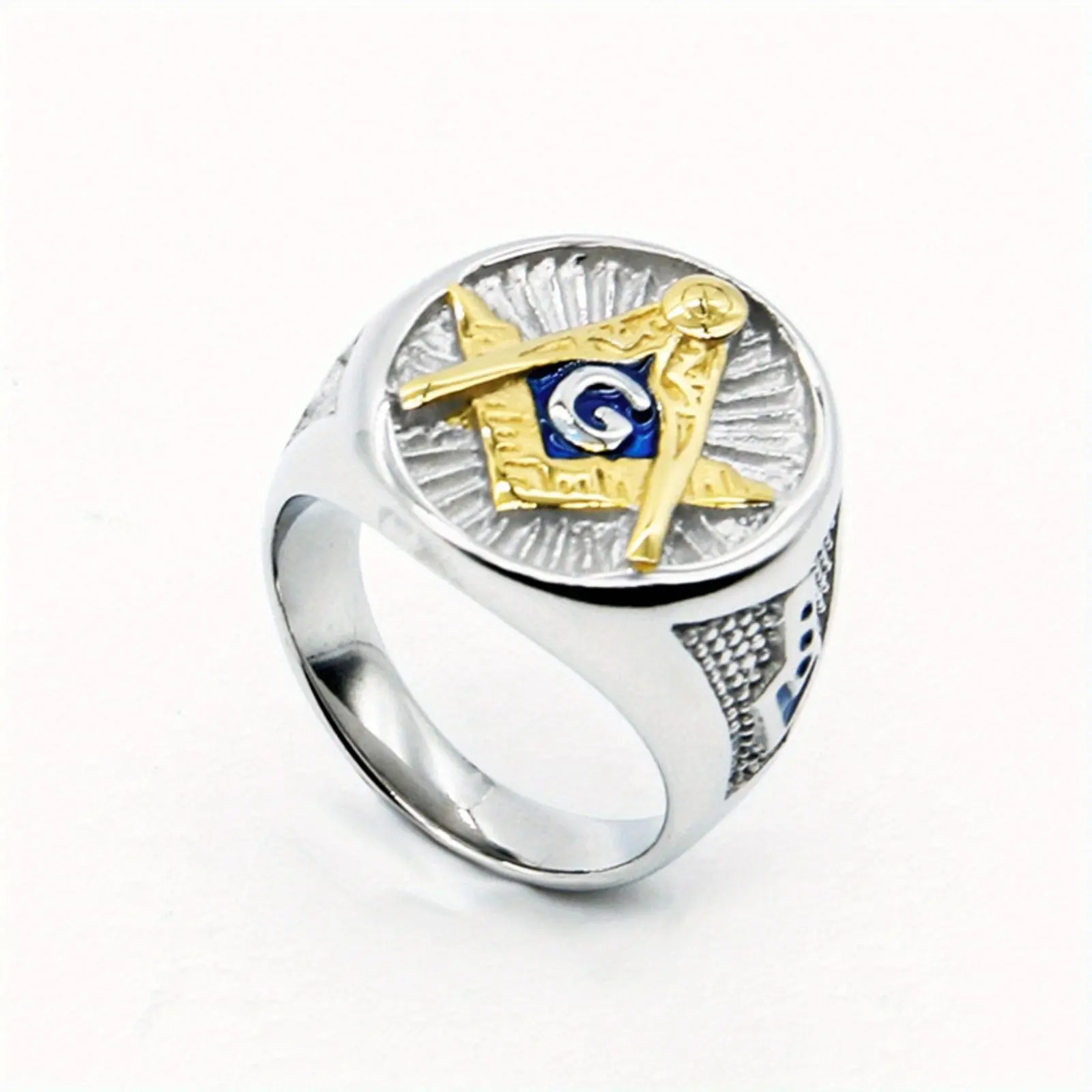 1pc Punk Silver Stainless Steel Male Fashion Ring - European and American Style, Letter Design, Casual & Party Wear, Elegant Finger Jewelry, Ideal Fashion Gift, Fashion Rings, Elegant Fashion Rings