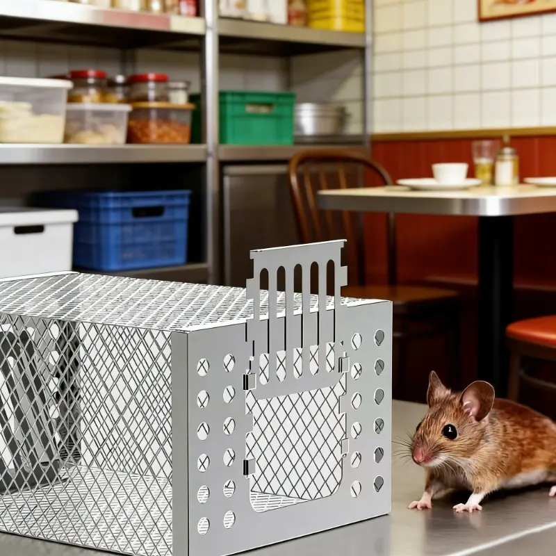 1pc/4pcs Durable Iron Rat Trap Cage, In-Out Only Design for Humane Rodent Removal, Home Pest Control