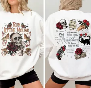 Run Little Mouse 2 Sides Shirt - Sweatshirt - Hoodie, Vintage Haunting Adeline Shirt, Dark Romance, Rose Skeleton, Spicy Reader, Bookworm, Book Lover Gift