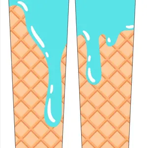 YOUTH Light Blue Ice Cream Drip Design Arm Sleeve - Soft Fabric with Cool Design Elements
