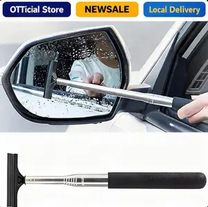 Side Mirror Squeegee,Car Mirror Squeegee,Retractable Car Rearview Mirror Wiper,Portable Car Cleaning Tool for Rainy Foggy Weather,Universal Car Accessories