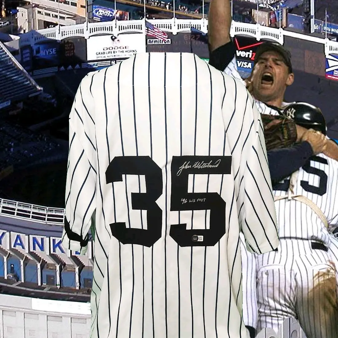 John Wetteland Autographed New York Yankees Jersey World Series MVP Beckett Hologram COA
