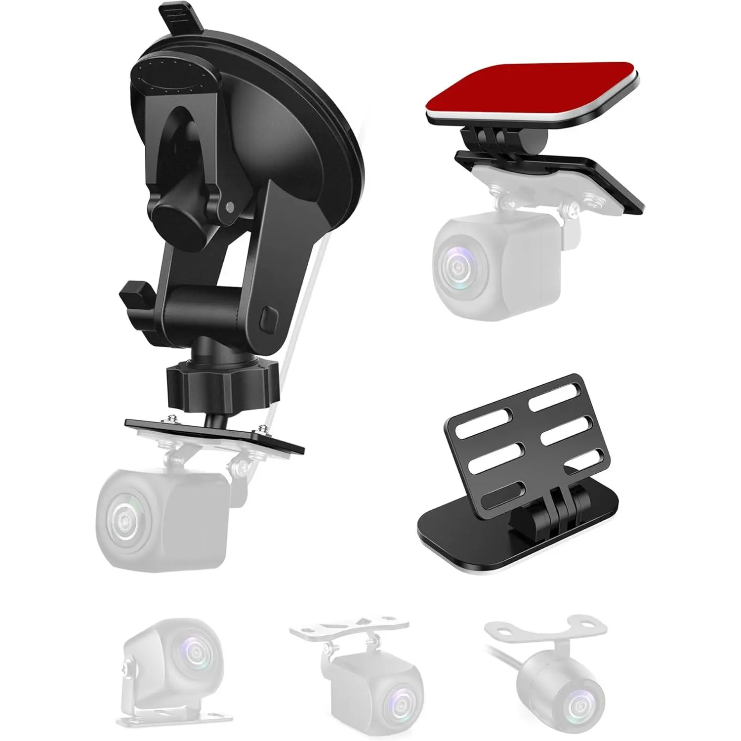 Rear Camera Mount(2 Pcs),Universal Rear Window Camera Mount,Adjustable  Windshield Backup Camera Mount,Dash Cam Rearview Camera Bracket, Recorder Mirror Cam Reverse Camera Holder
