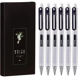 0.38mm Ultra Fine Point Gel Pens Black Ink - Smooth Writing, Quick-Drying, Non-Smudge, Comfort Grip, Ideal for Office, School, and Journaling - 6 Count