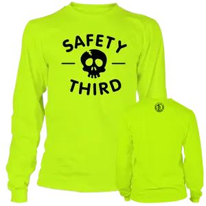 Safety Third High-Visibility Long-Sleeve Work T-Shirt – Cotton-Poly Blend, Comfortable apparel | Blue Collar Workwear, Graphic tees Sarcastic Design
