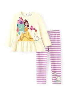 Disney Princess Toddler Girl 2pcs Character Print Peplum Long-sleeve Tee and Stripe Pants Set Yellow Cute Costume,SprIngGIowUp ,RefreshedLook Disney Princess Toddler Girl 2pcs Character Print Peplum Long-sleeve Tee and Stripe Pants Set Yellow Cute Costume,SprIngGIowUp ,RefreshedLook