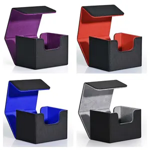 Card Deck Box for Trading Cards, MTG Commander Deck Box Holds 120+ Single Sleeved Cards, Leather Magnetic Card Storage Box Fits for TCG CCG Magic Cards