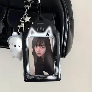 Photocard Holder with ID & Credit Card Sleeve, Fashion Bag Charm Photo Card Display Protector, Clear Cover Case