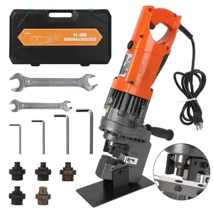 【GARVEE】Electric Hydraulic Hole Punch Machine 1200W 110V with Carbon Brush and 5 Dies for Metal Plates - Suitable for Steel, Iron, Aluminum, Copper, and Hole Sizes Φ1/4"-4/5"