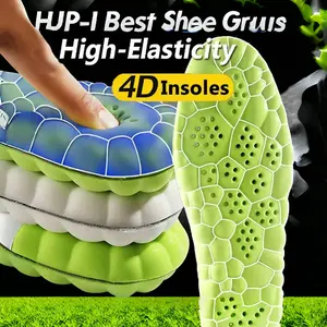 Unisex Sports Shoe Insoles, Latex PU Full Padding, Antibacterial Odor-Resistant, Breathable High Elasticity, Shock Absorption, Outdoor Hiking, Shock Absorbing Insoles