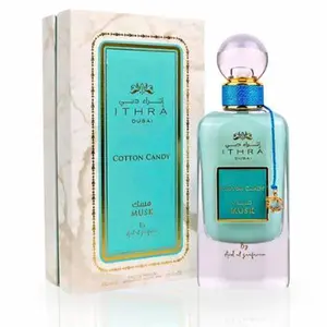 Ard Al Zaafaran Cotton Candy Musk EDP Perfume Spray - 100ML (3.4 OZ) - Ithra Dubai Collection Candy-Flavored Unisex Fragrance with Bergamot, Violet Leaves, Geranium, Floral Woody Fragrance Scent Blend