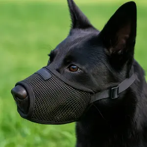 Pet Dog Muzzle for Outdoor Walks, Breathable Mesh Design, Prevents Biting, Allows Drinking Water, Comfortable Fit for Dogs