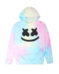 Marshmello - Tie Dye Smile Adult Hoodie - Unisex, 8.5 oz Midweight Sweatshirt