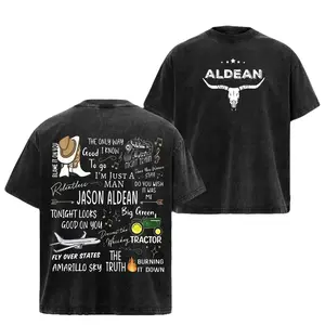 Retro Jason Aldean "Best Of" Graphic T-Shirt - Womenswear, Casual Comfort Cotton Top, Rock Music Lover Streetwear, Unisex Men's/Women's Clothing, Tshirt