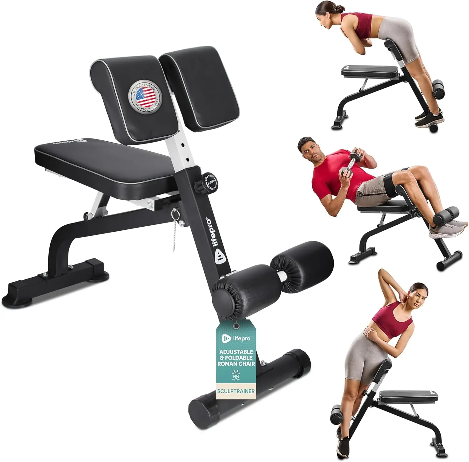 Lifepro Adjustable Roman Chair: Back & Glute Extension Bench for Hamstrings and Core Workouts Lifepro Adjustable Roman Chair: Back & Glute Extension Bench for Hamstrings and Core Workouts