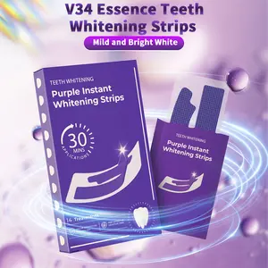 14 Packs Purple Teeth Whitening Strips | Color Correction Technology for Yellow Teeth | Peroxide-Free & Enamel Safe for Sensitive Gums | V34 Purple Tooth Stain Remover Kit for Brighter Smile