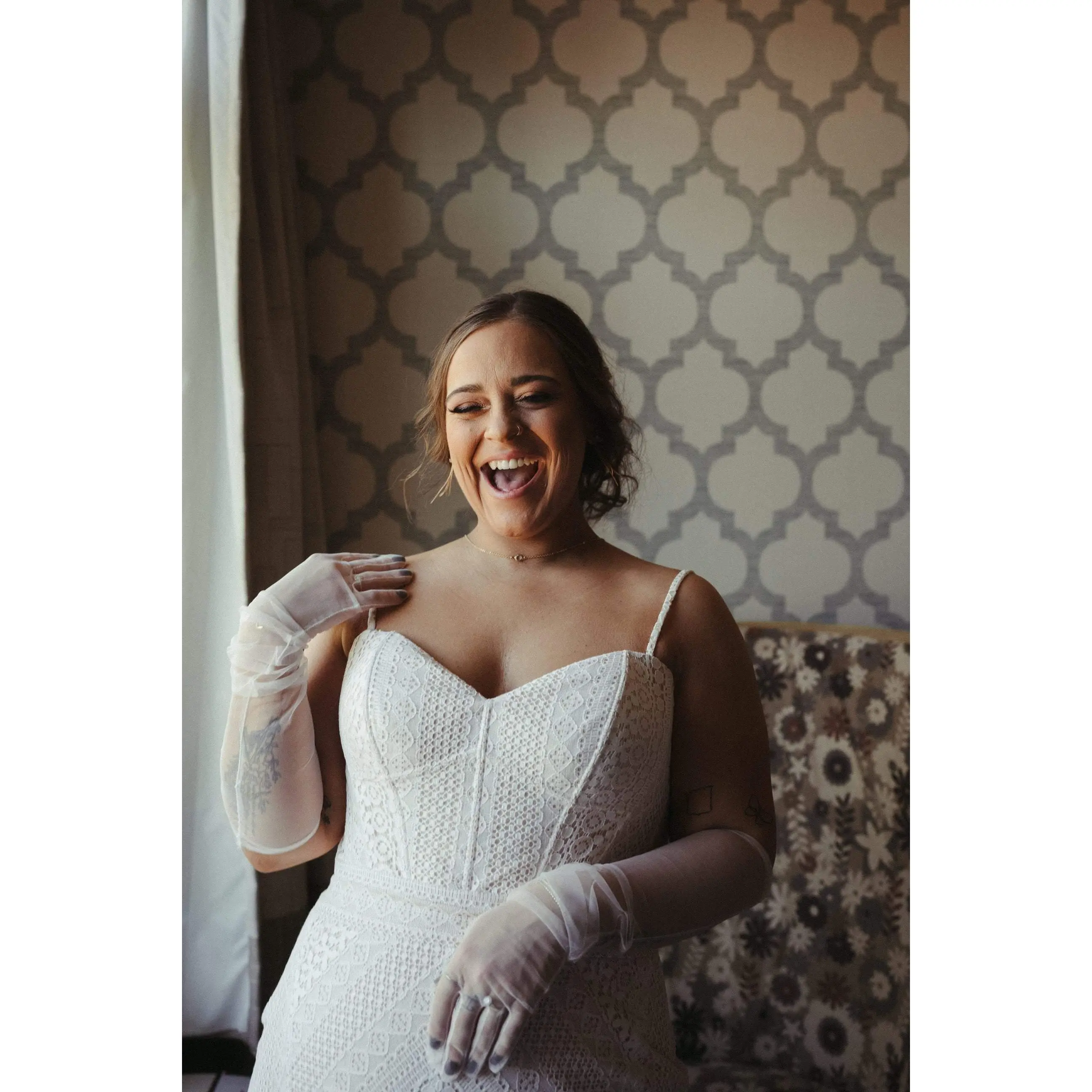 Opera Length Sheer Bridal Glove Set
