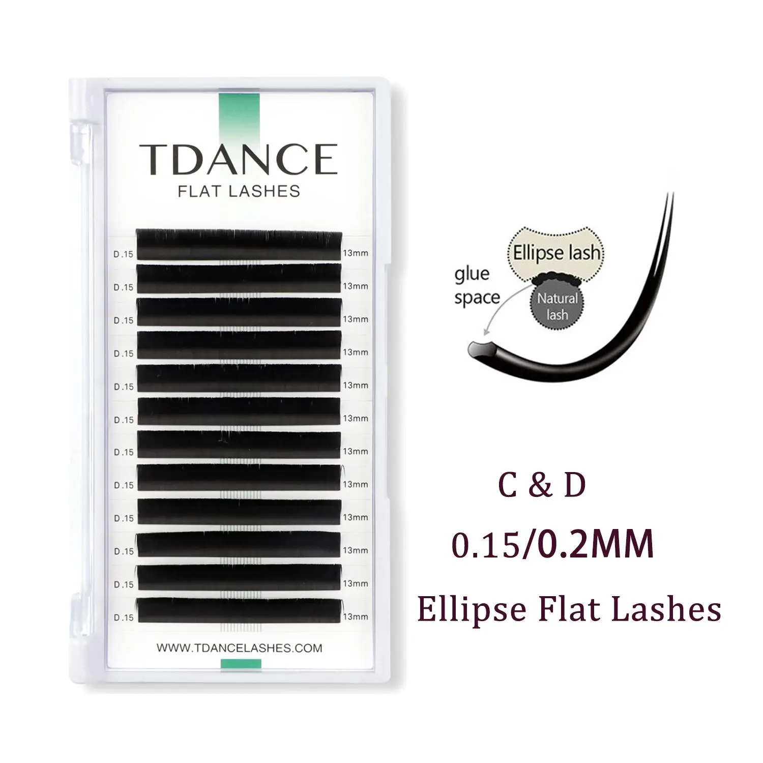 TDANCE Ellipse Flat Eyelash Extension Lashes Natural 8-15 Black Soft Individual Split Tips Matte Soft Faux Mink False Eyelashes 2026 New