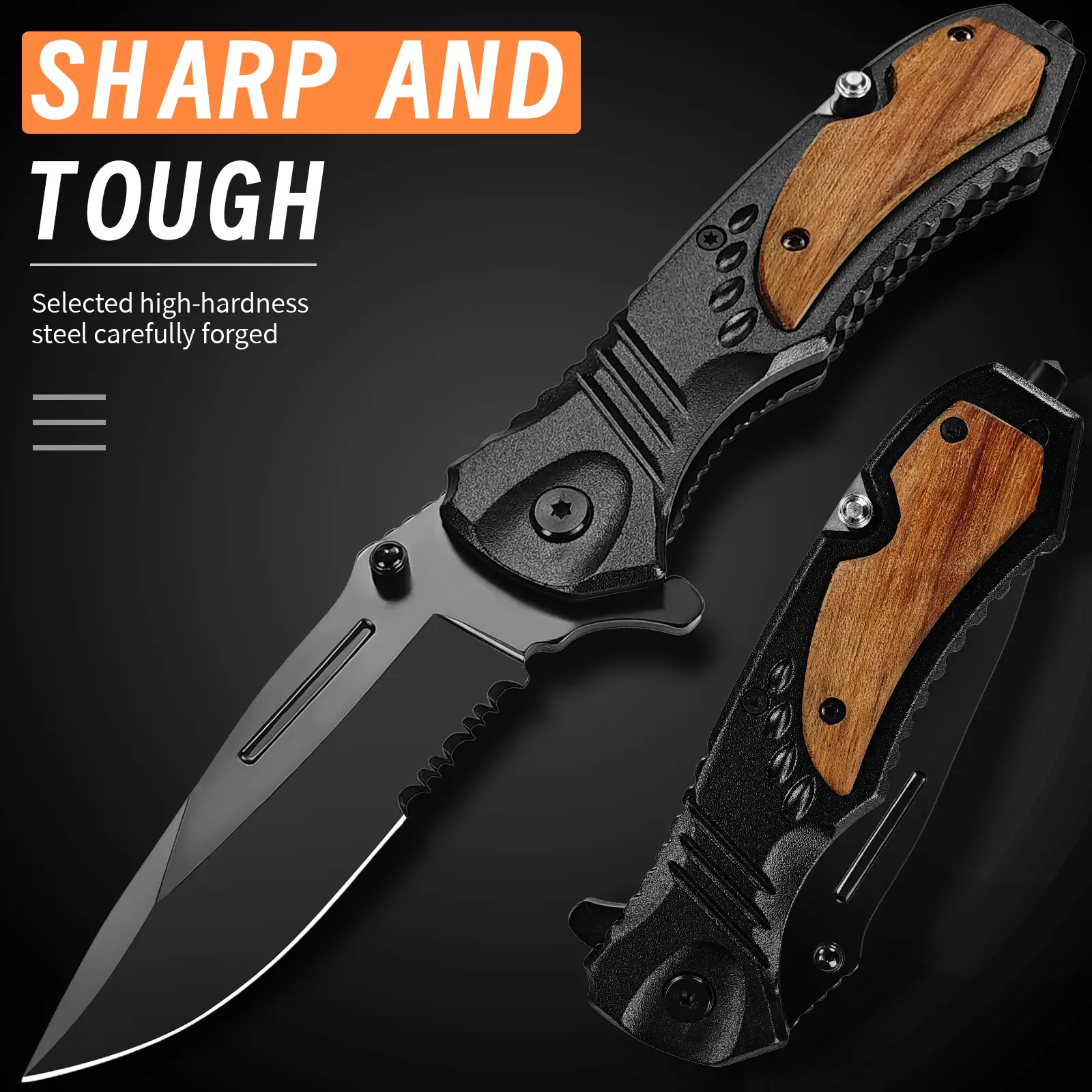 Stainless-Steel Household Kitchen Meat-Cutting Knives Set, Lightweight Tactical Knives for Barbecue & Steak, Ideal Father's Day Gift for Men, Knives Kitchen Set