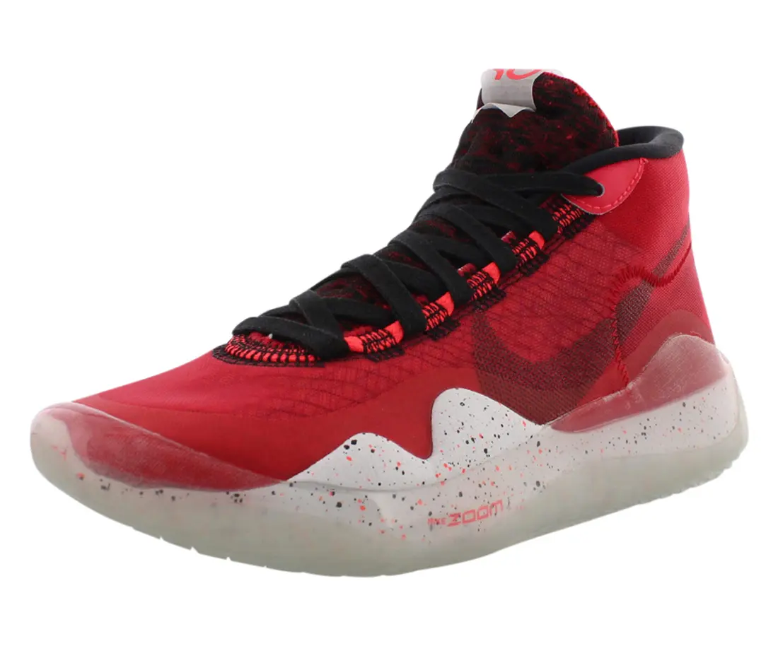 Nike Zoom KD12 Unisex Lace-Up Casual Sports Sneakers, KD12 Model Athletic Footwear, Solid, Basic