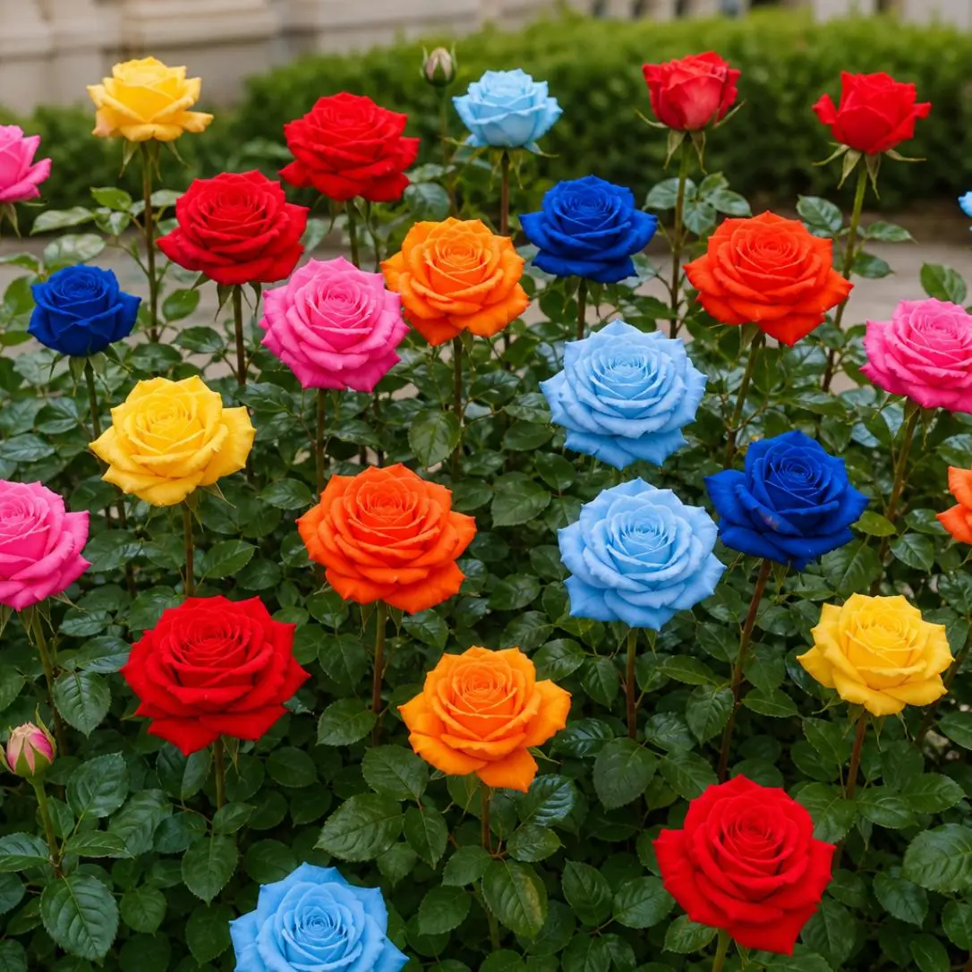 Colorful Perennial Rose Seeds (285pcs) Non-GMO, Easy Grow, Fast Blooming Rare Exotic Mixed Shades for Home Garden Decor