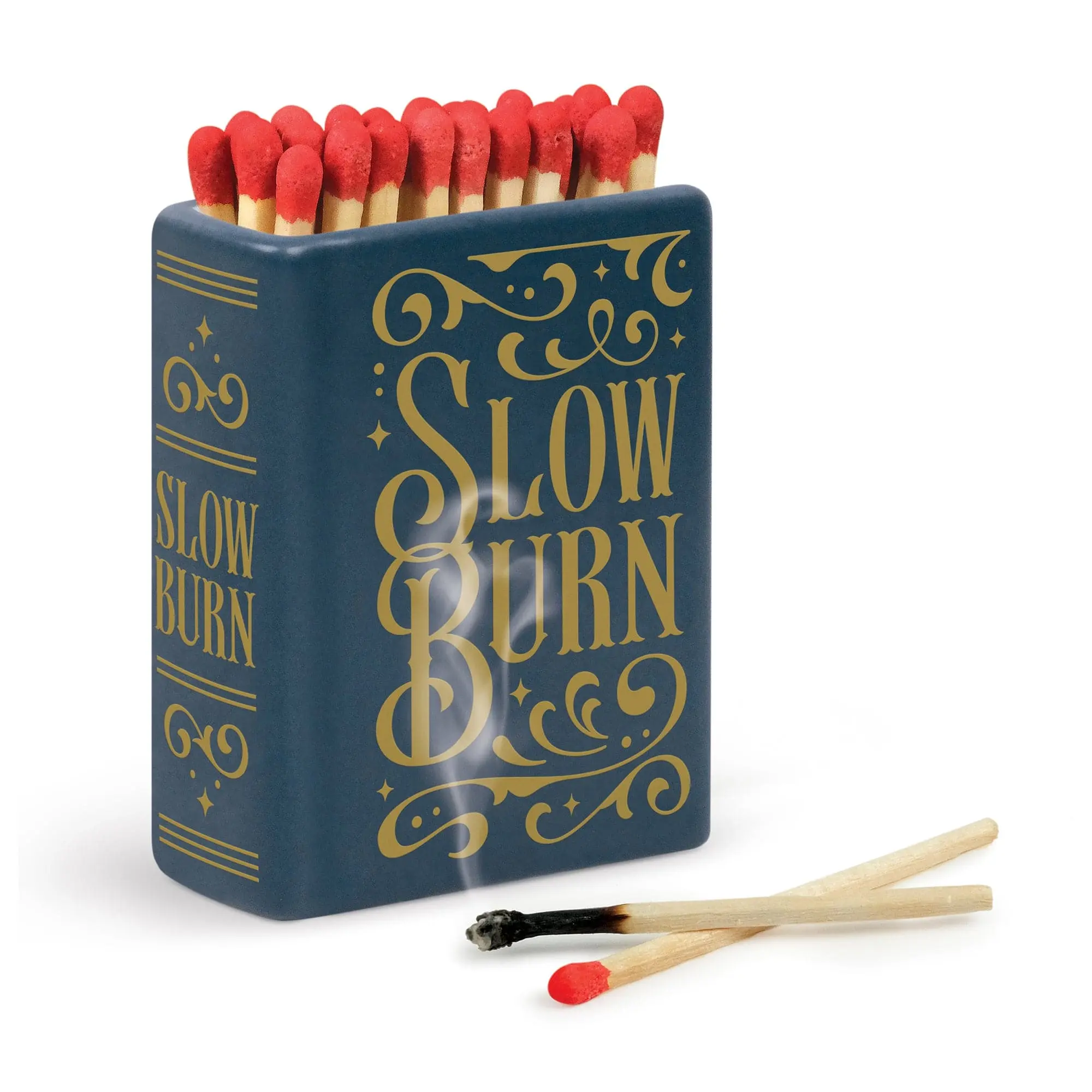 SLOW BURN Match Holder - Book-Shaped Ceramic Match Striker for Cozy Reading Vibes - Bookish Gift - Perfect for Book Lovers and Romance Readers