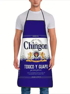 Adult sleeveless apron with a beer-themed design, perfect for home cooking and kitchen use
